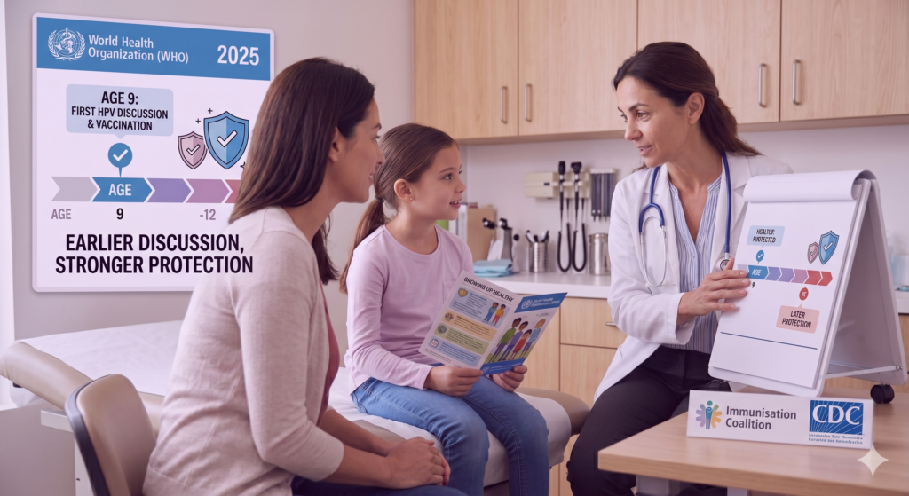 2025 Update: New WHO Guidance Lowers Recommended Age for First HPV Vaccination Discussion gemini generated image 6hg6f16hg6f16hg6